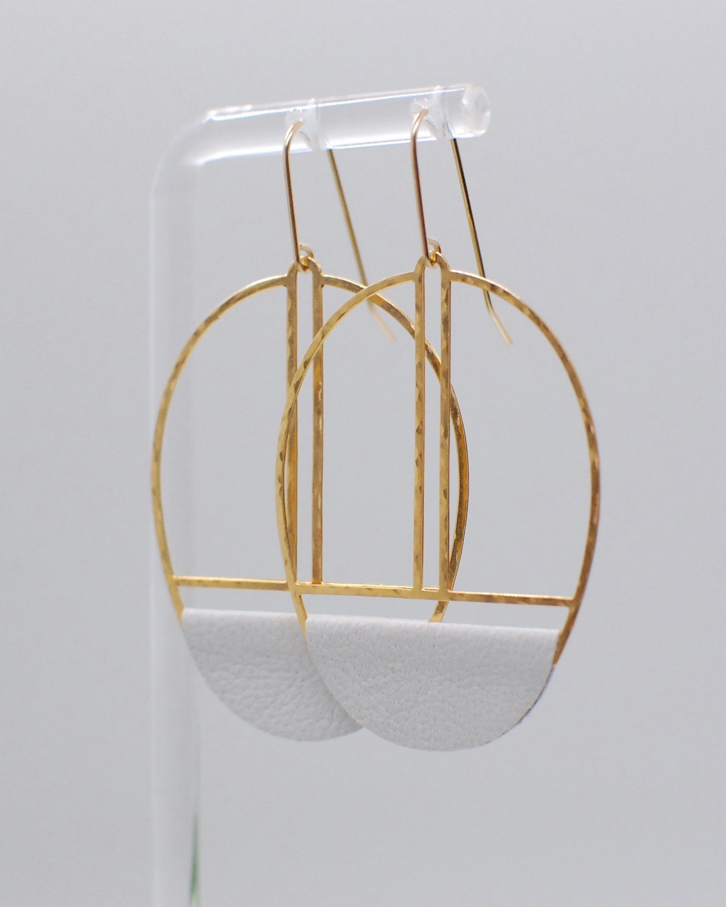 White Leather Earrings