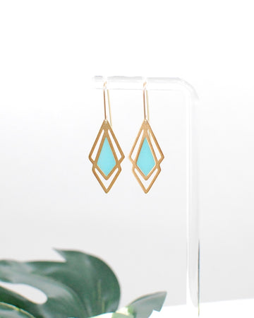 Arrow Drop Earrings Seafoam Green