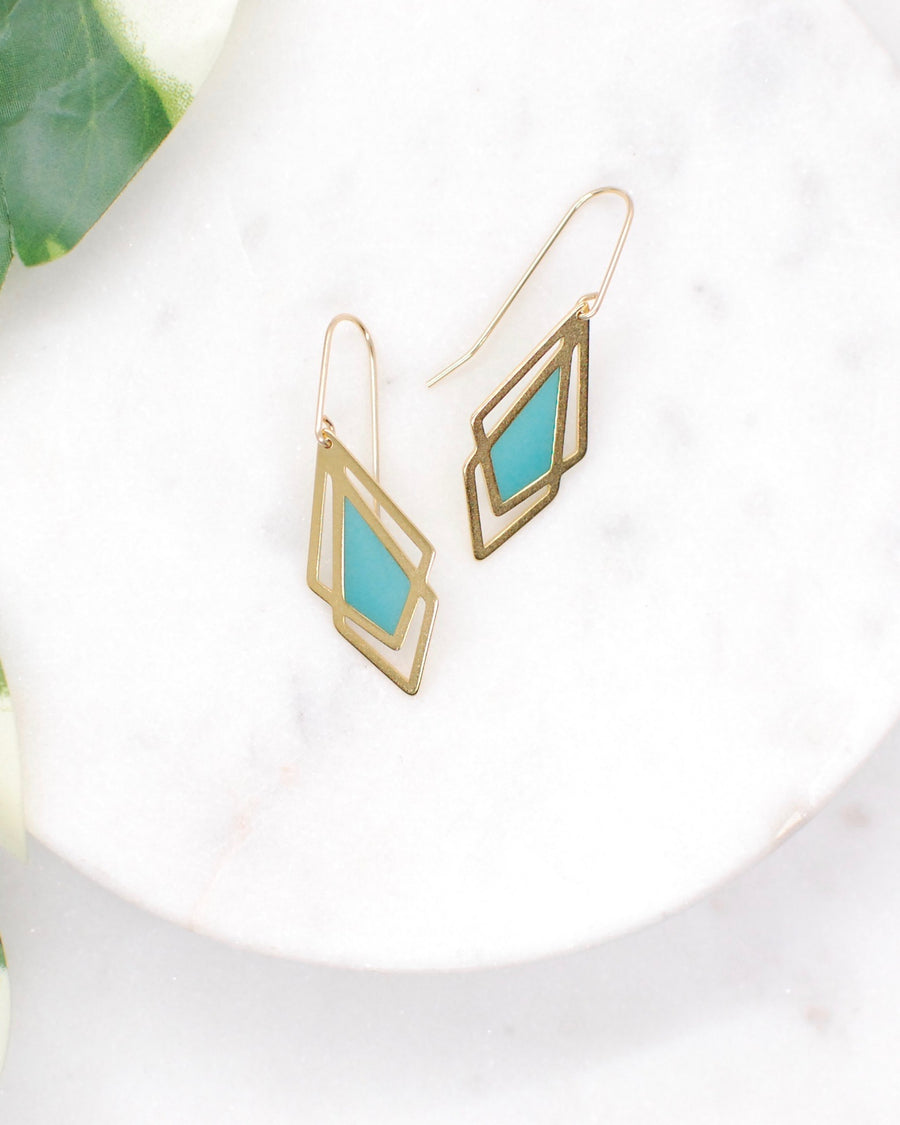 Arrow Drop Earrings Seafoam Green