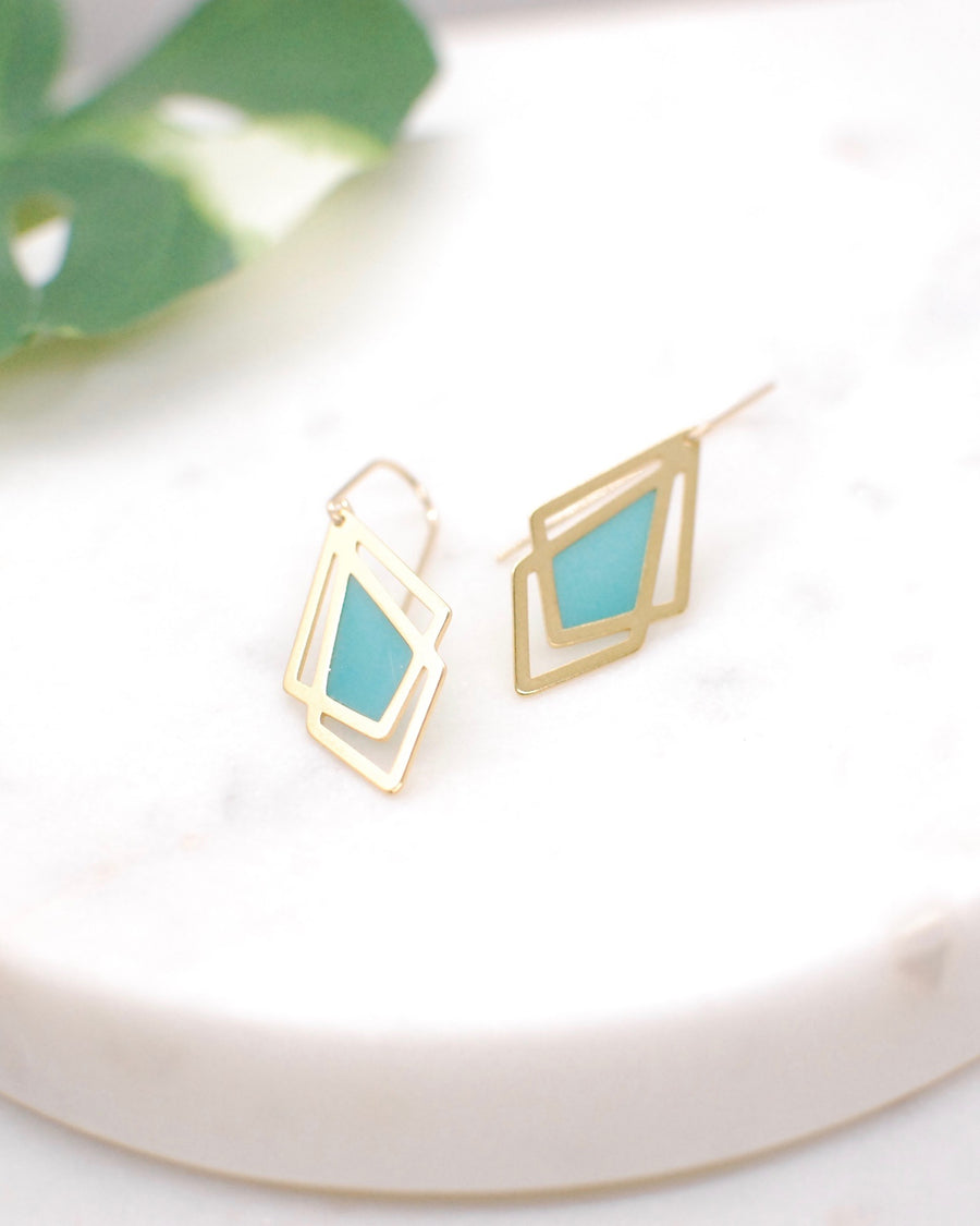 Arrow Drop Earrings Seafoam Green