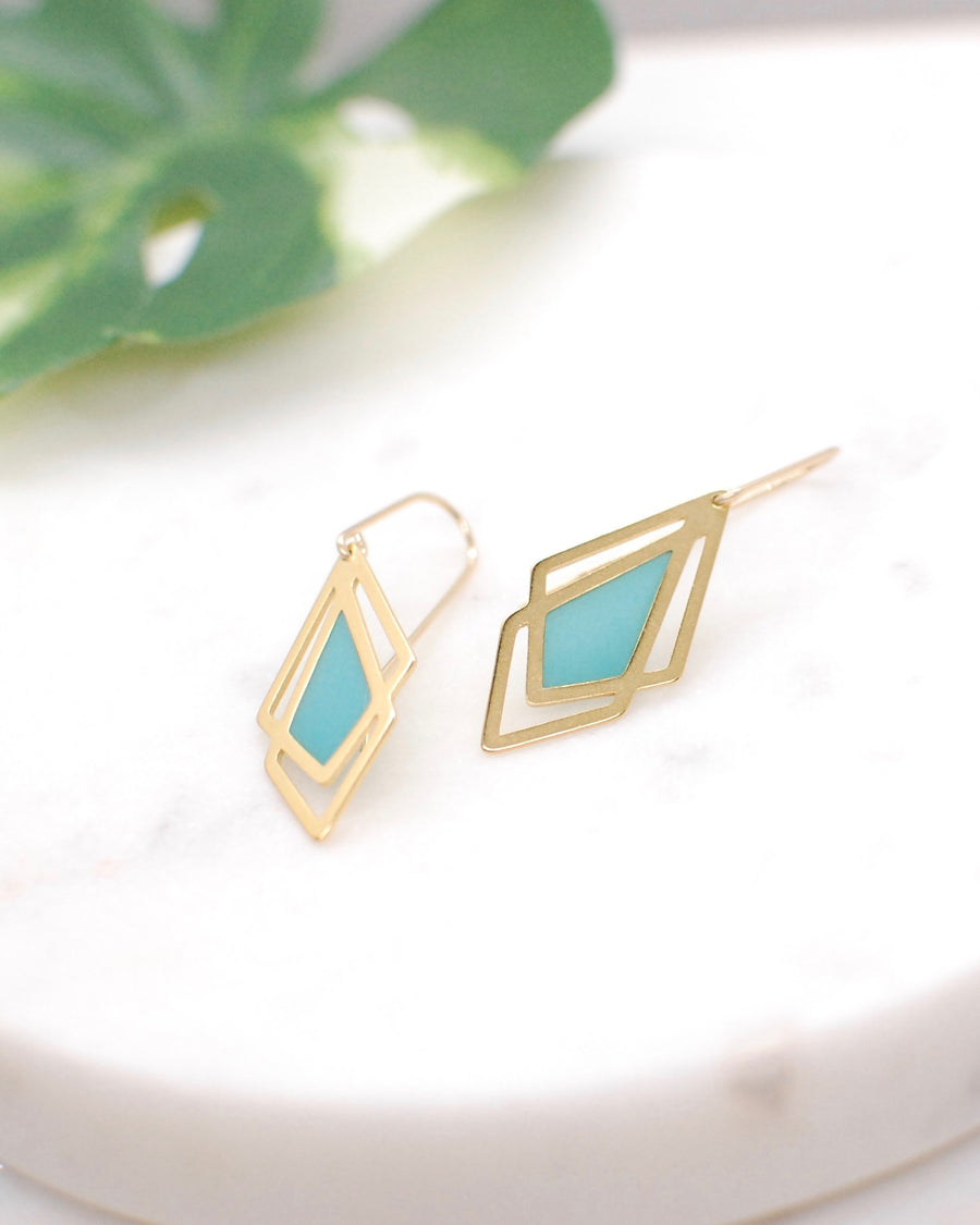 Arrow Drop Earrings Seafoam Green