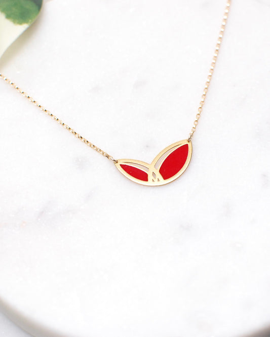 Scoop Necklace-Red