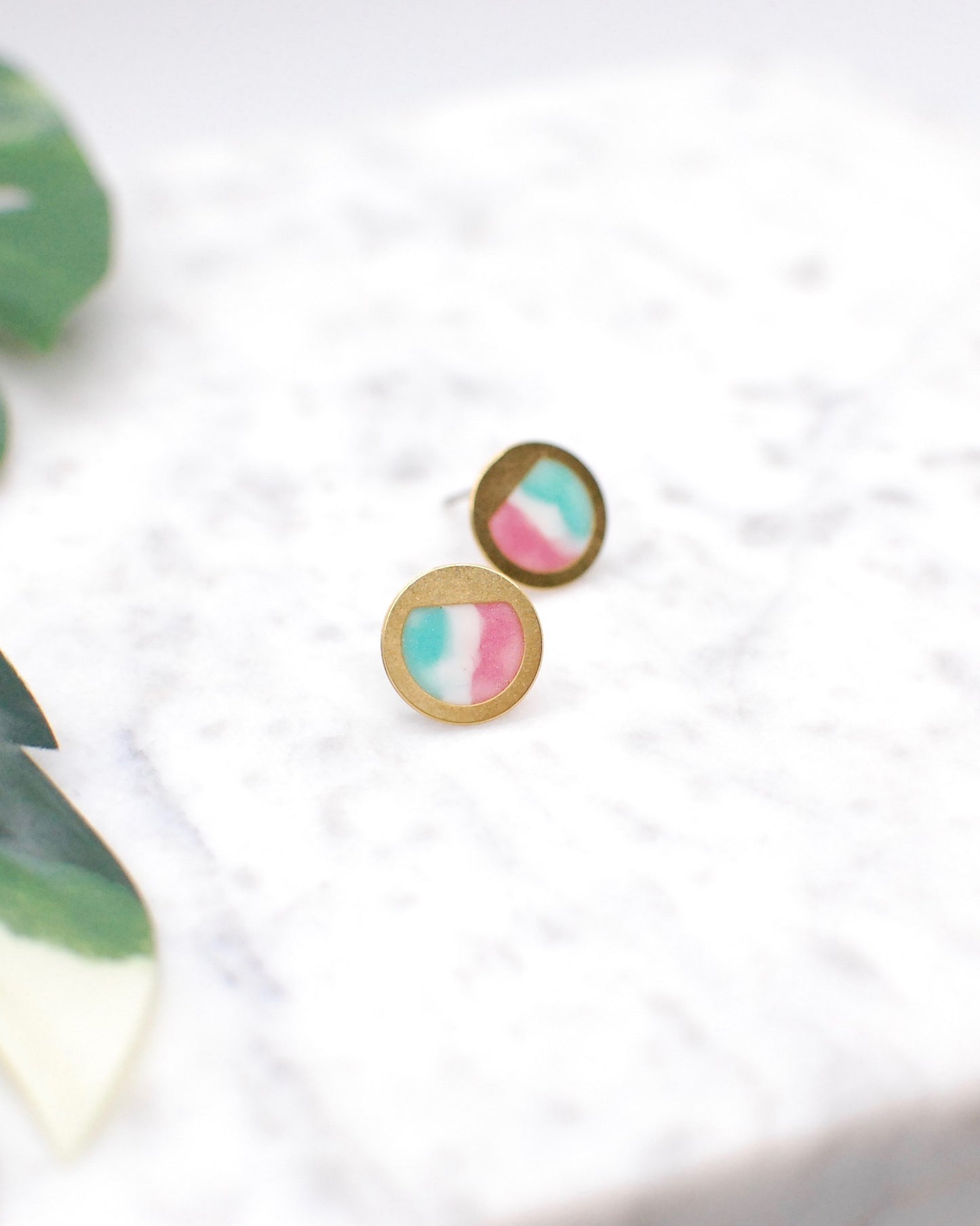 Watercolor Round Studs