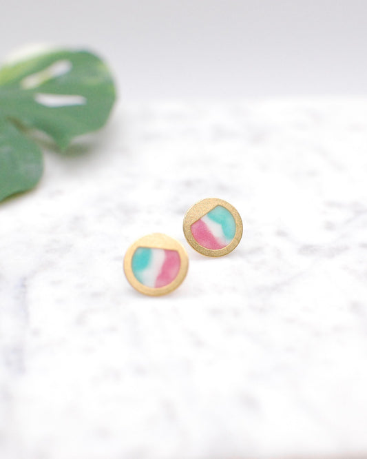 Watercolor Round Studs