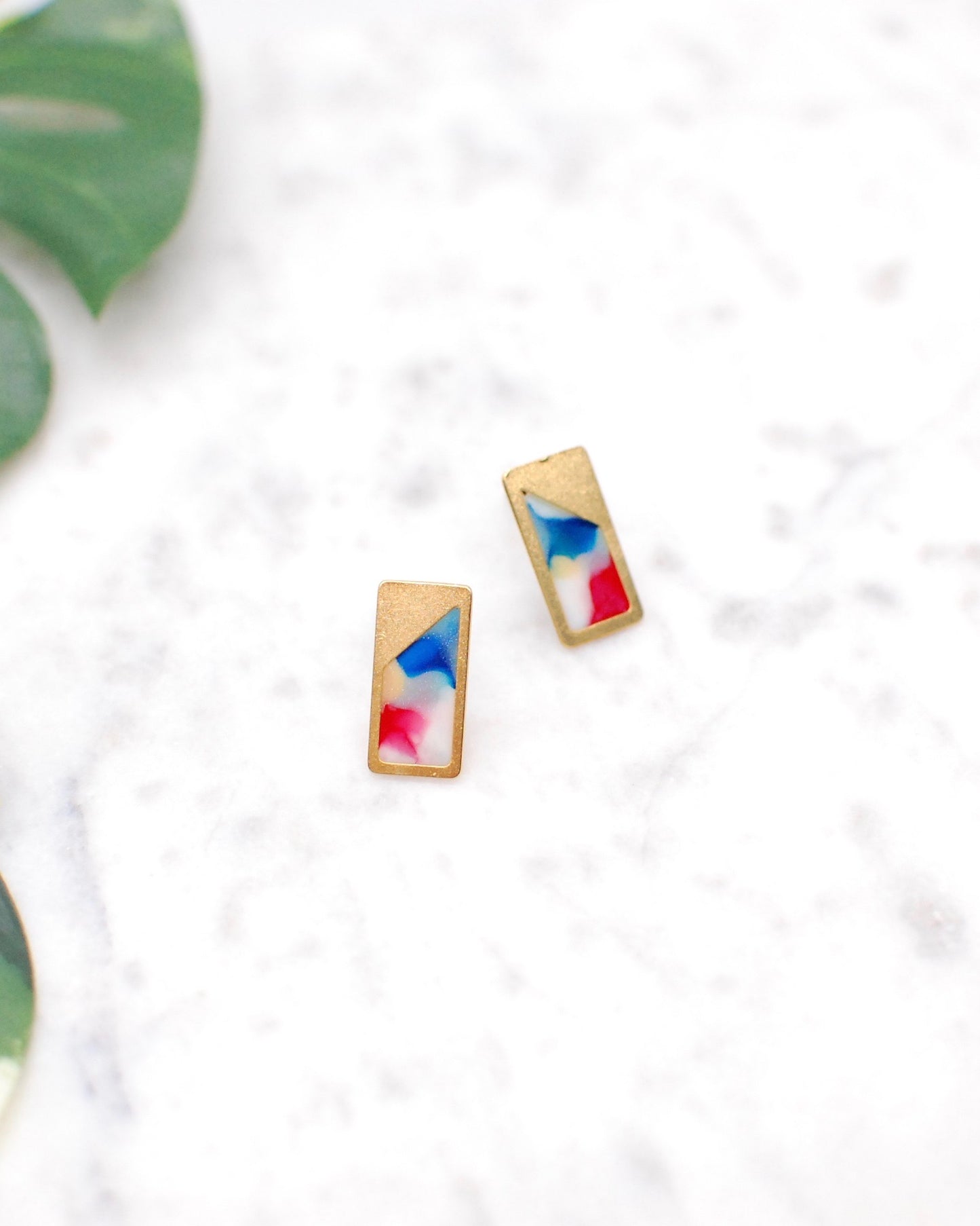 Watercolor Rectangle Studs