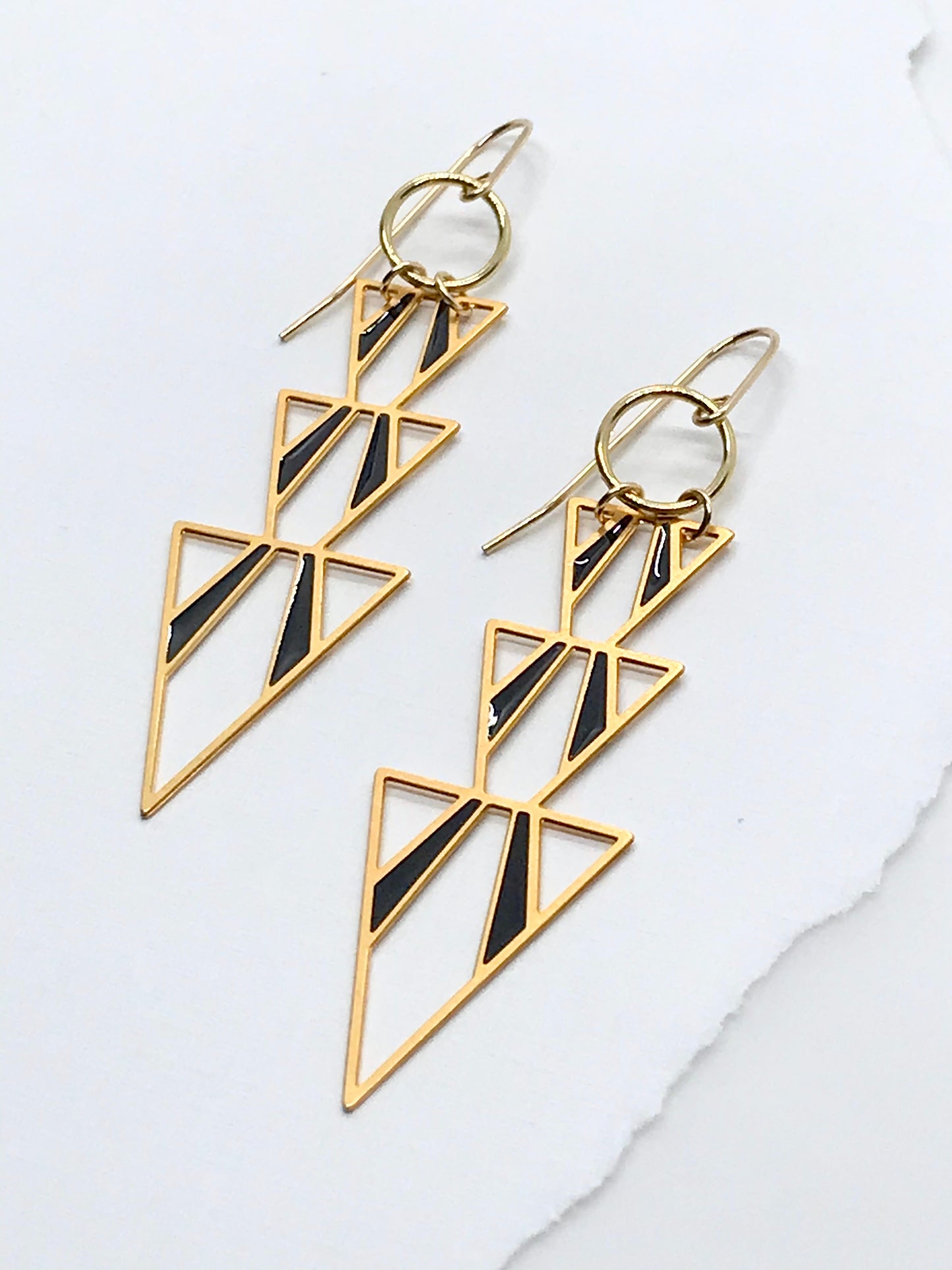 Triple Triangle Earrings