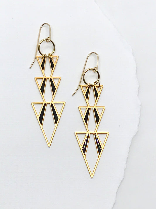 Triple Triangle Earrings